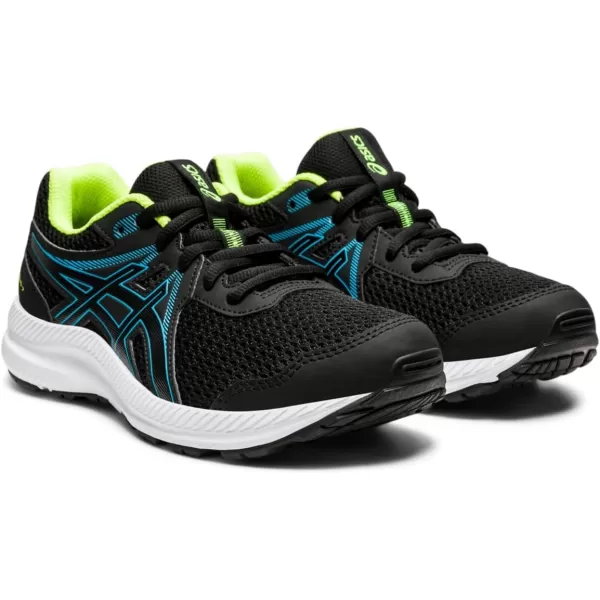 imageASICS Kids Contend 7 Grade School Running ShoesBlackDigital Aqua
