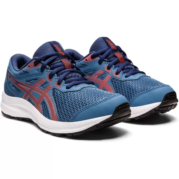 imageASICS Kids Contend 8 Grade School Running ShoesAzureCherry Tomato
