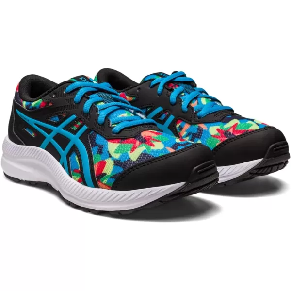 imageASICS Kids Contend 8 Grade School Running ShoesBlackIsland Blue
