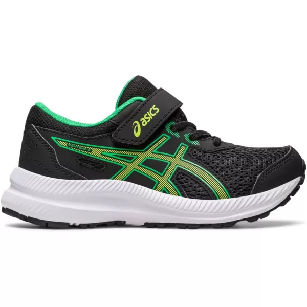 imageASICS Kids Contend 8 PreSchool Running ShoesBlackLime Zest