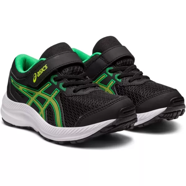 imageASICS Kids Contend 8 PreSchool Running ShoesBlackLime Zest