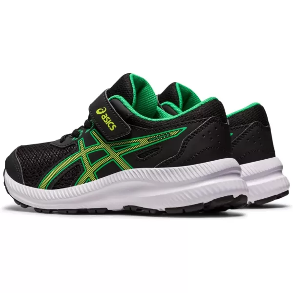 imageASICS Kids Contend 8 PreSchool Running ShoesBlackLime Zest