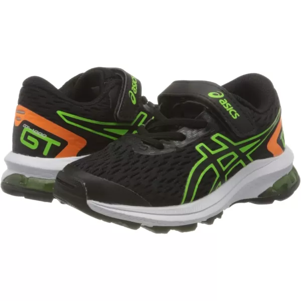 imageASICS Kids GT1000 9 Grade School Running ShoesBlackGreen Gecko