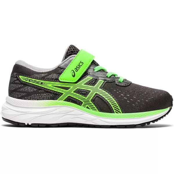 imageASICS Kids Gel Excite 7 PreSchool Runnnig ShoeGraphite GreyGreen Gecko