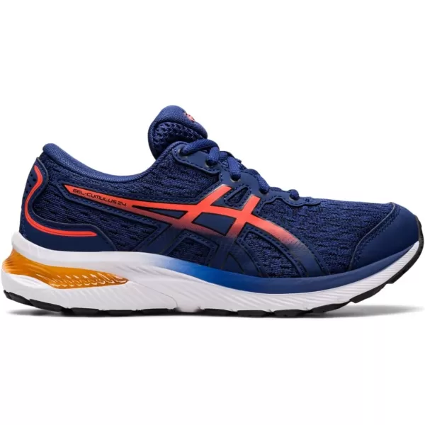 imageASICS Kids GelCumulus 24 Grade School Running ShoesDeep OceanCherry Tomato