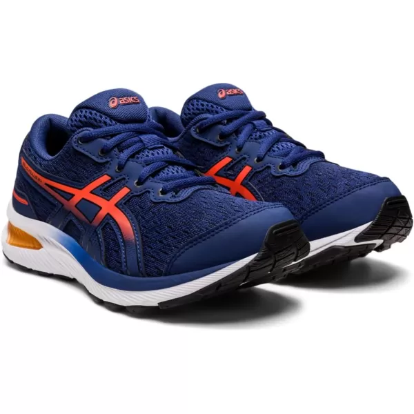 imageASICS Kids GelCumulus 24 Grade School Running ShoesDeep OceanCherry Tomato