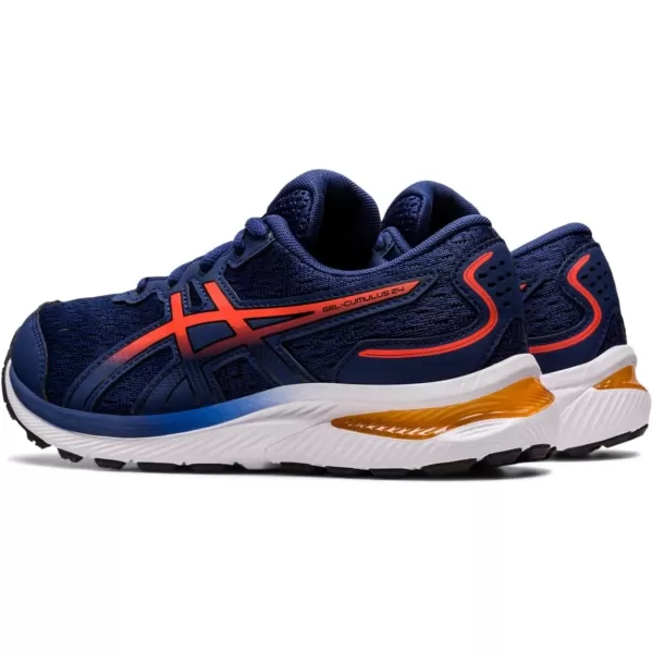 imageASICS Kids GelCumulus 24 Grade School Running ShoesDeep OceanCherry Tomato