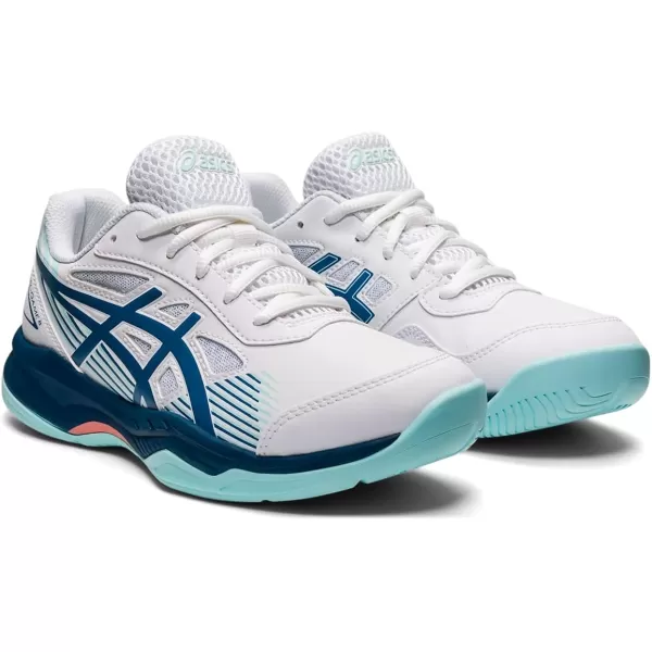 imageASICS Kids GelGame 8 Grade School Tennis ShoesWhiteLight Indigo