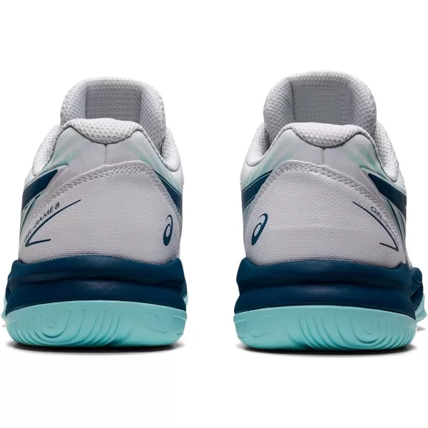 imageASICS Kids GelGame 8 Grade School Tennis ShoesWhiteLight Indigo