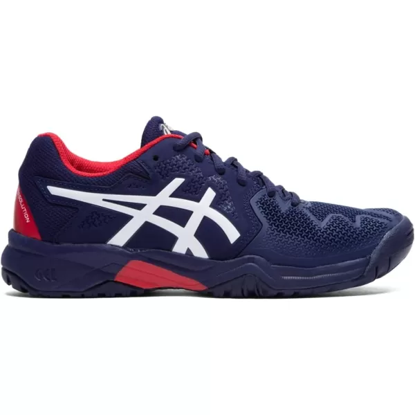 imageASICS Kids GelResolution 8 Grade School Tennis ShoePeacoatClassic Red