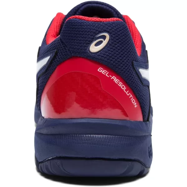 imageASICS Kids GelResolution 8 Grade School Tennis ShoePeacoatClassic Red