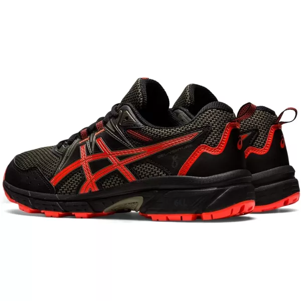 imageASICS Kids GelVenture 8 Grade School Running ShoesBlackCherry Tomato