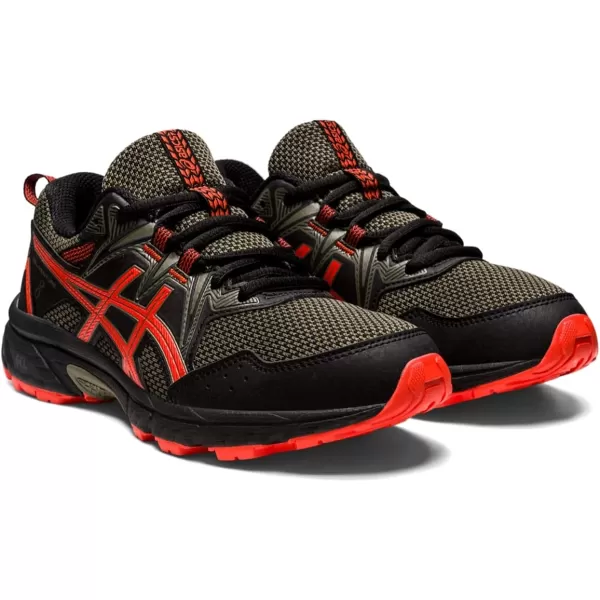 imageASICS Kids GelVenture 8 Grade School Running ShoesBlackCherry Tomato