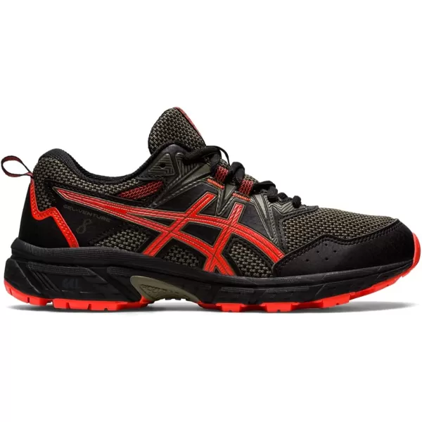 imageASICS Kids GelVenture 8 Grade School Running ShoesBlackCherry Tomato