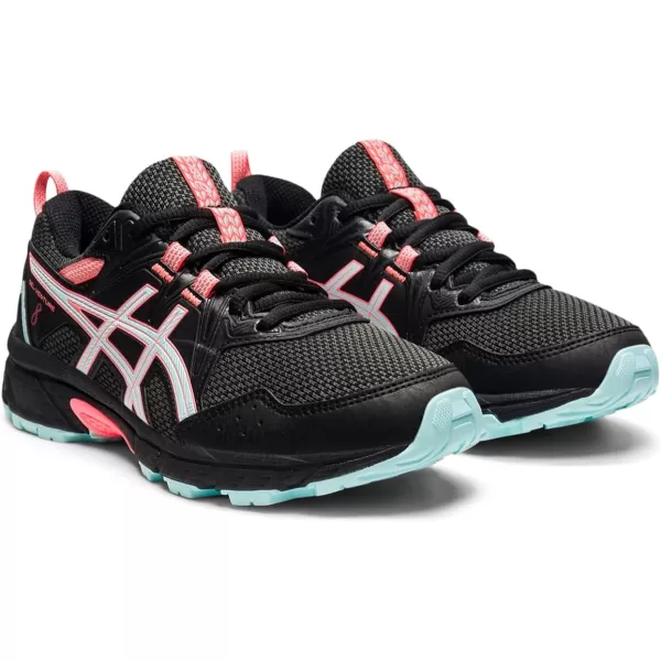imageASICS Kids GelVenture 8 Grade School Running ShoesBlackClear Blue