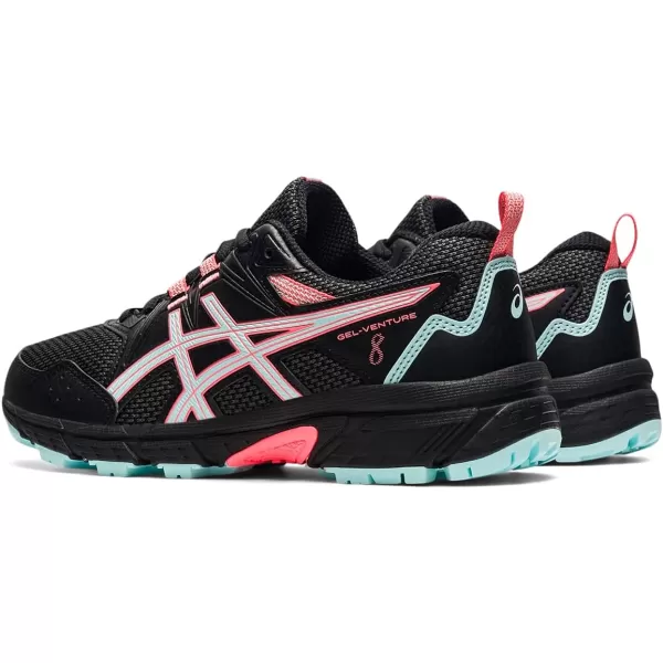 imageASICS Kids GelVenture 8 Grade School Running ShoesBlackClear Blue