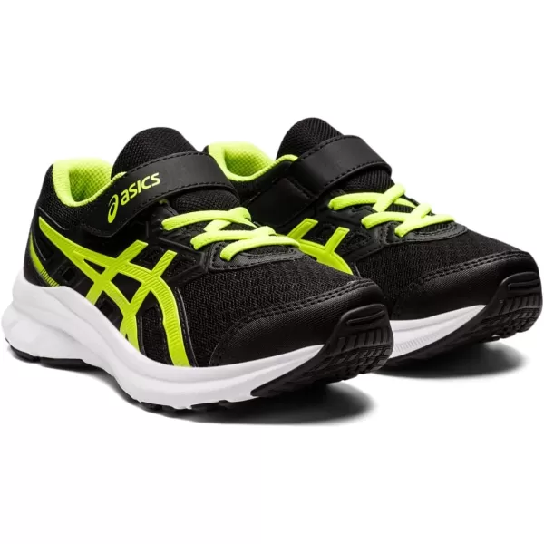 imageASICS Kids JOLT 3 PreSchool Running ShoeBlackHazard Green