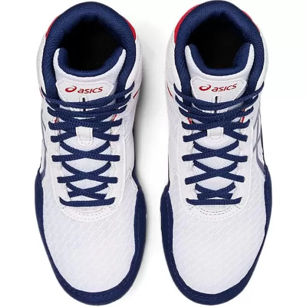 imageASICS Kids Matflex 6 Grade School Wrestling ShoesWhiteDeep Ocean