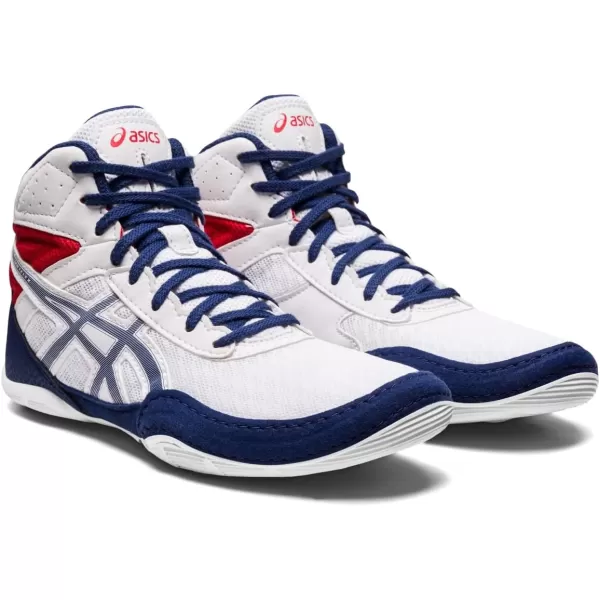 imageASICS Kids Matflex 6 Grade School Wrestling ShoesWhiteDeep Ocean