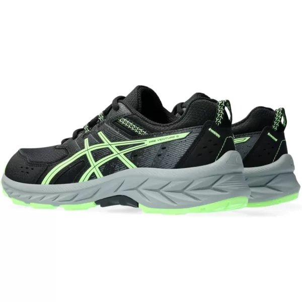 imageASICS Kids PRE Venture 9 Grade School Running ShoesBlackIlluminate Green