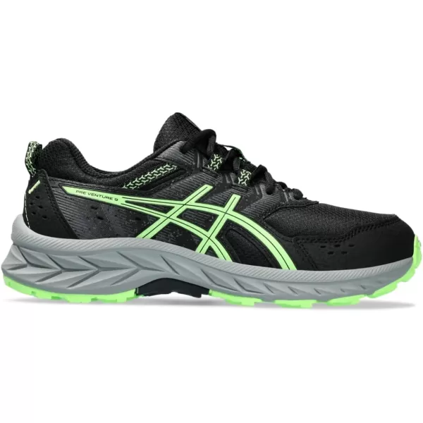 imageASICS Kids PRE Venture 9 Grade School Running ShoesBlackIlluminate Green