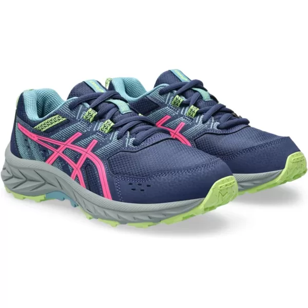 imageASICS Kids PRE Venture 9 Grade School Running ShoesDeep OceanHot Pink