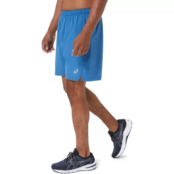 imageASICS Mens 7IN 2 in 1 Short Running ApparelAzureCarrier Grey