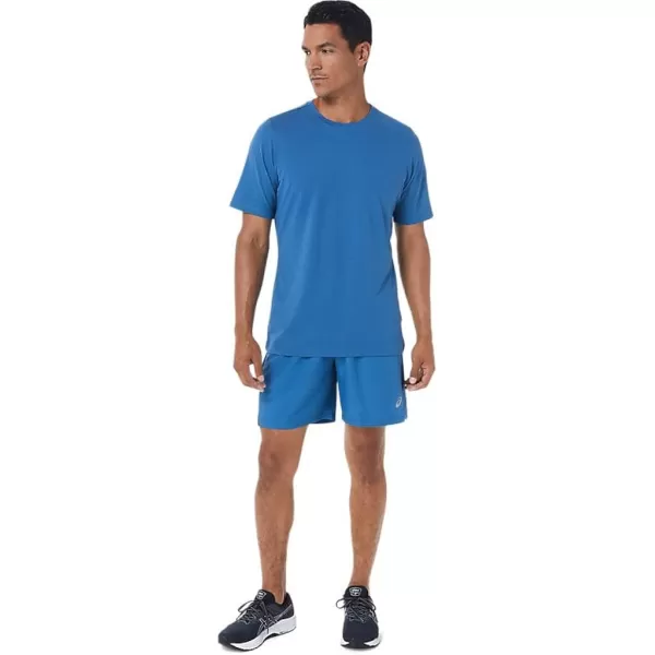 imageASICS Mens 7IN 2 in 1 Short Running ApparelAzureCarrier Grey