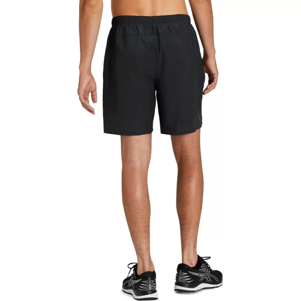 imageASICS Mens 7IN 2 in 1 Short Running ApparelGraphite Grey Heather  Sour Yuzu