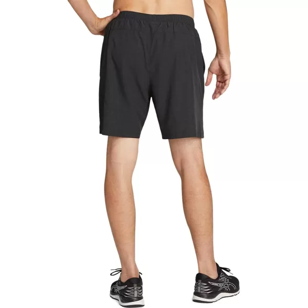 imageASICS Mens 7IN 2 in 1 Short Running ApparelPerformance Black Heather PrintLime Zes