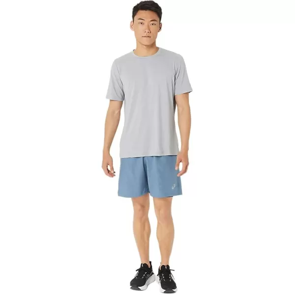 imageASICS Mens 7IN 2 in 1 Short Running ApparelSteel Blue Nagashi Tech