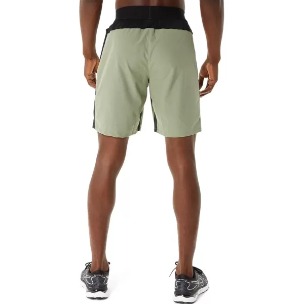 imageASICS Mens 9IN Mixer Short ApparelLichen GreenPerformance Black