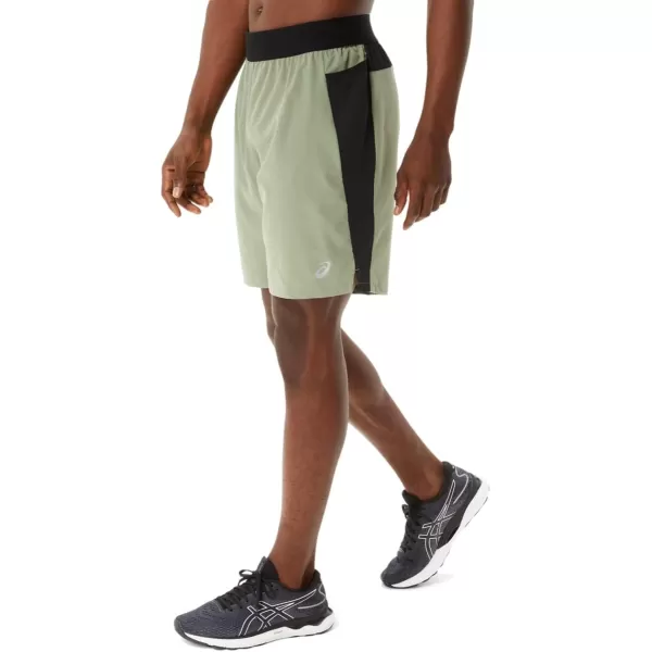 imageASICS Mens 9IN Mixer Short Training ApparelLichen GreenPerformance Black