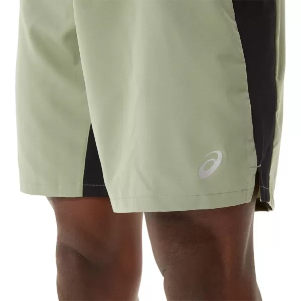 imageASICS Mens 9IN Mixer Short Training ApparelLichen GreenPerformance Black