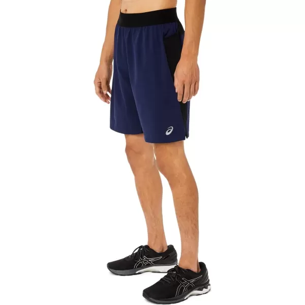 imageASICS Mens 9IN Mixer Short Training ApparelPeacoatPerformance Black