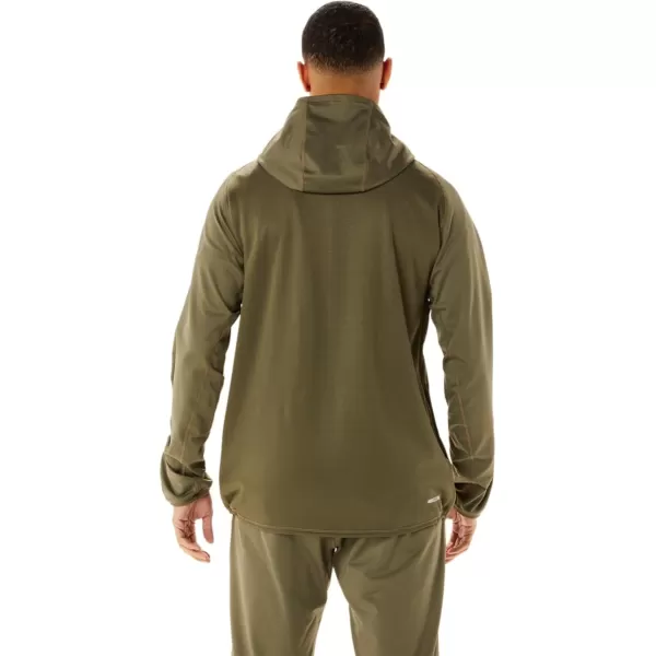 imageASICS Mens ACTIBREEZE JACQUARD BRUSHED KNIT JACKET ApparelMantle Green