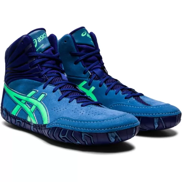 imageASICS Mens Aggressor 5 Wrestling ShoesAzureNew Leaf