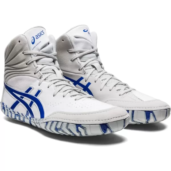 imageASICS Mens Aggressor 5 Wrestling ShoesWhiteLapis Lazuli Blue