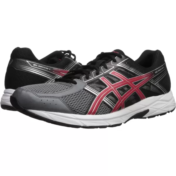imageASICS Mens Contend Running ShoeCarbonClassic RedBlack