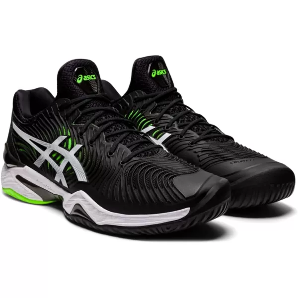 imageASICS Mens Court FlyteFoam 2 Tennis ShoesBlackGreen Gecko