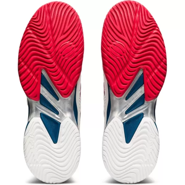 imageASICS Mens Court FlyteFoam 2 Tennis ShoesWhiteMako Blue