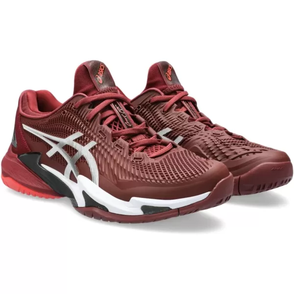 imageASICS Mens Court FlyteFoam 3 Tennis ShoeAntique RedWhite