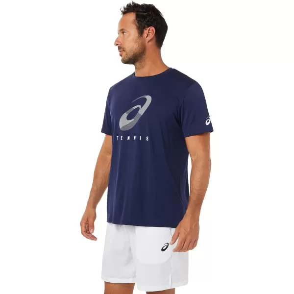 imageASICS Mens Court Spiral TEE Tennis ApparelPeacoat