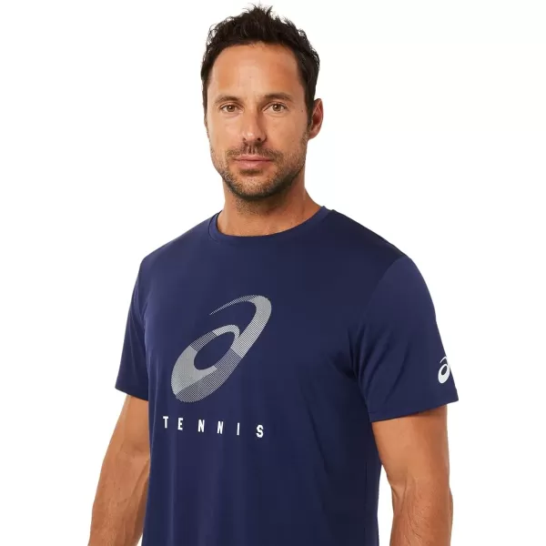 imageASICS Mens Court Spiral TEE Tennis ApparelPeacoat