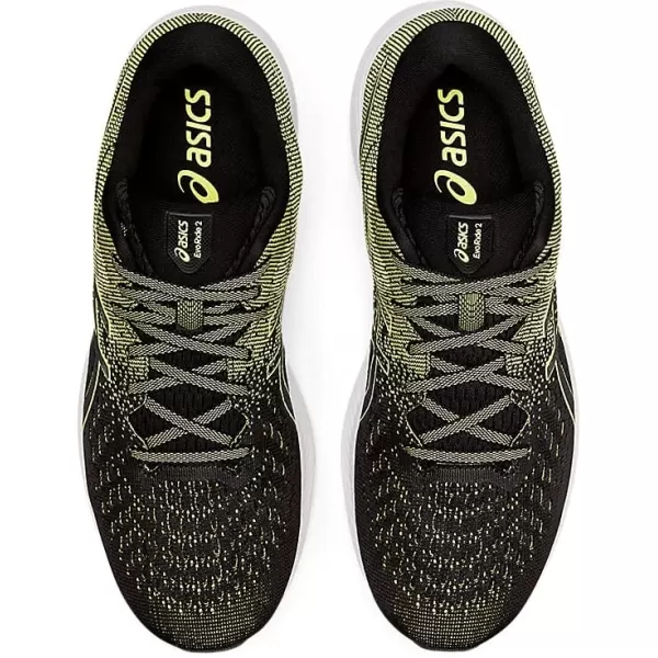 imageASICS Mens Evoride 2 Running ShoesBlackGlow Yellow