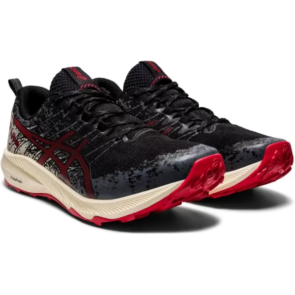 imageASICS Mens Fuji Lite 2 Running ShoesBlackElectric Red