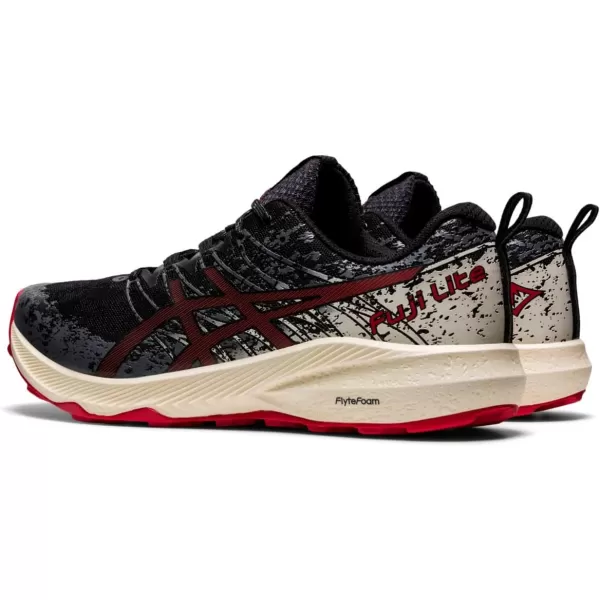 imageASICS Mens Fuji Lite 2 Running ShoesBlackElectric Red