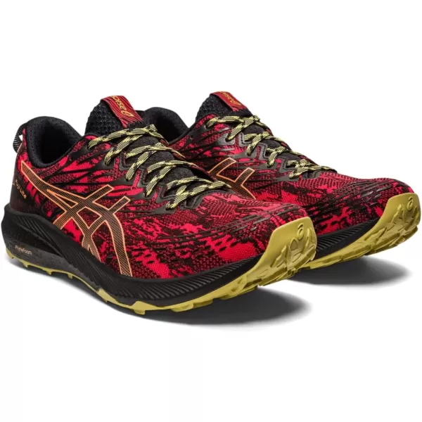imageASICS Mens Fuji Lite 3 Running ShoesElectric RedBlack
