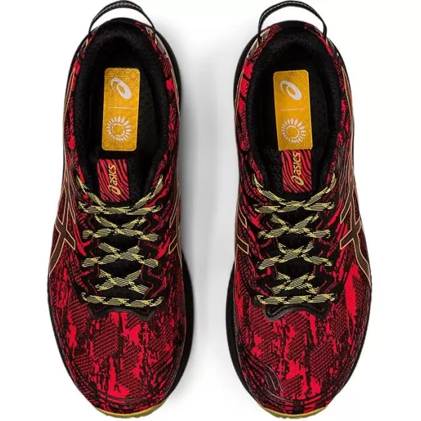 imageASICS Mens Fuji Lite 3 Running ShoesElectric RedBlack