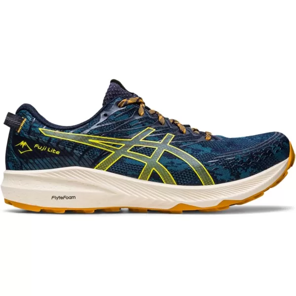 imageASICS Mens Fuji Lite 3 Running ShoesInk TealGolden Yellow